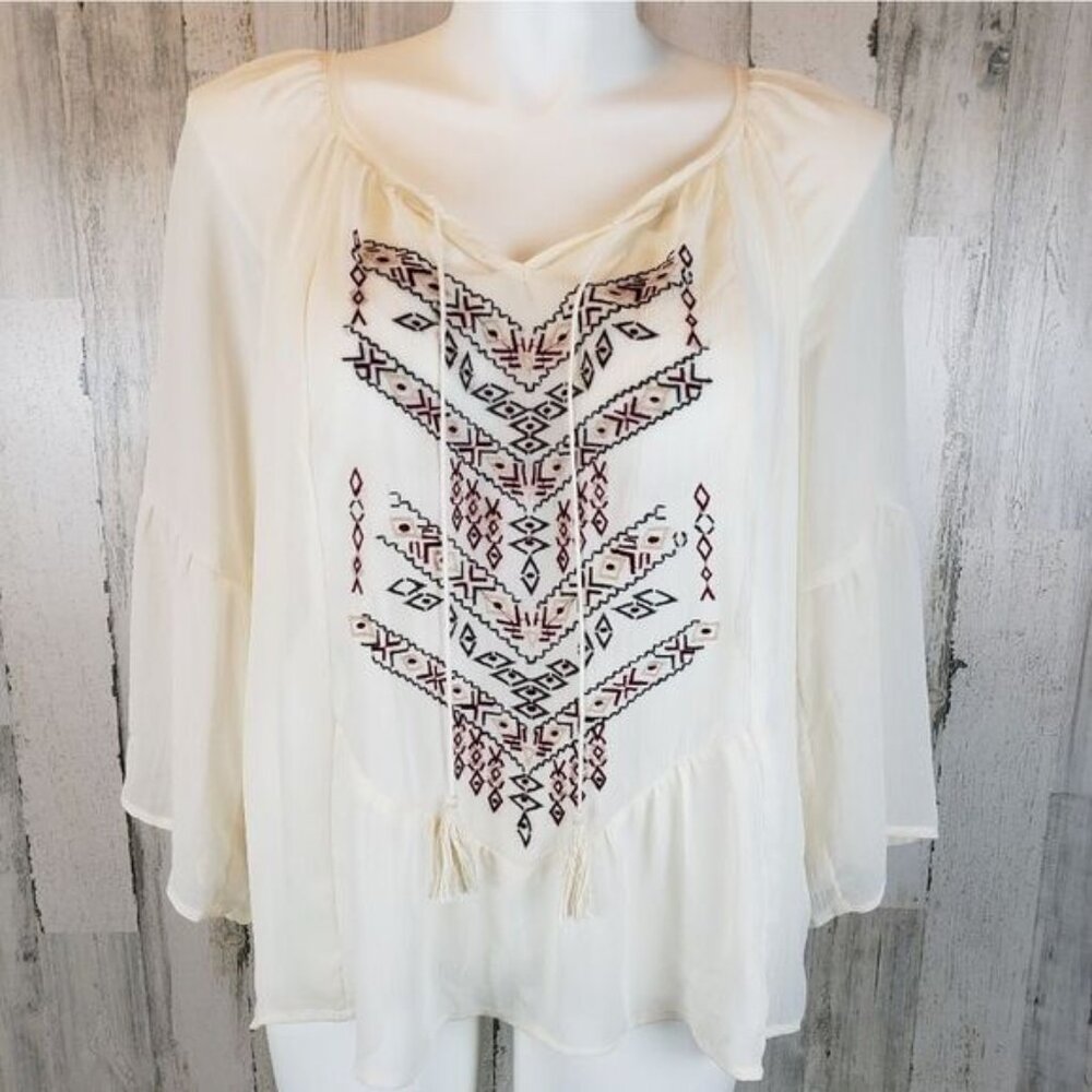 Maurices Embroidered Peasant Top Sz 2X